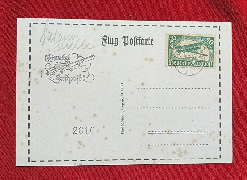 WW2 WWII German Third Reich postcard Luftpost Zeppelin airship LUFTPOST airmail