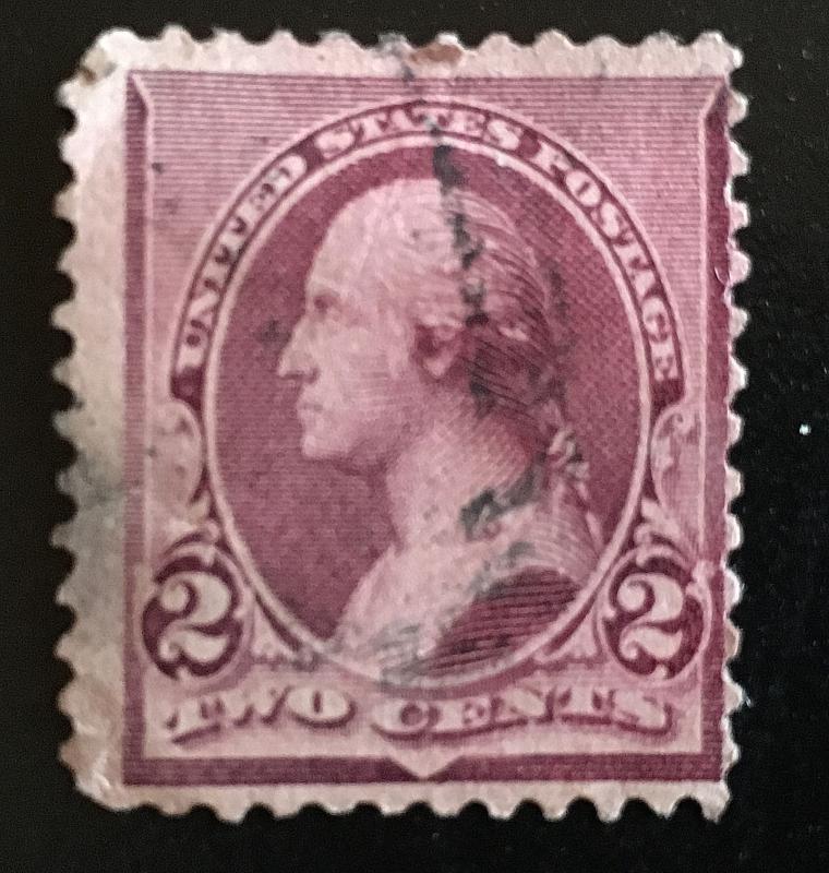 220 1890-93 Regular Issue, no caps, Lake, Circulated Single, Vic's Stamp Stash