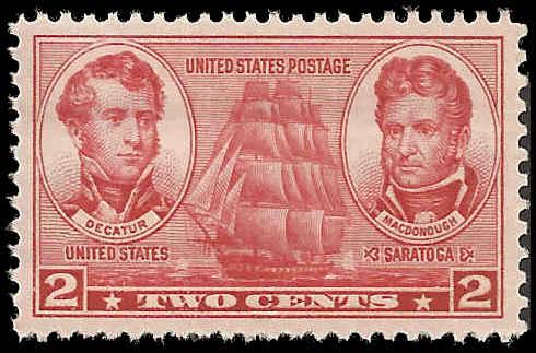 # 791 MINT NEVER HINGED STEPHEN DECATUR AND THOMAS MACDONOUGH VF+