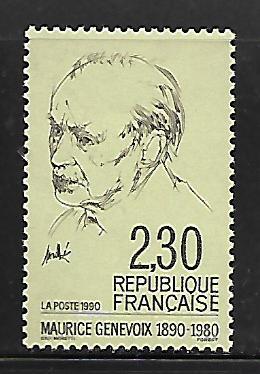 FRANCE, 2240, MNH, MAURICE GENEVOIX, NOVELIST