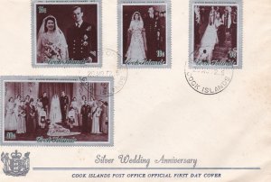 1972 FDC / First Day Cover -Cook Islands - Queen Silver Wedding Anniversary