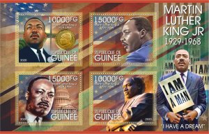 Stamps. Martin Luther King 2020 year 1+1 sheets perforated Guinea