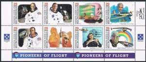 Micronesia 191 ah block, MNH. Mi 344-351. Pioneers of Flight, 1994. von Braun,