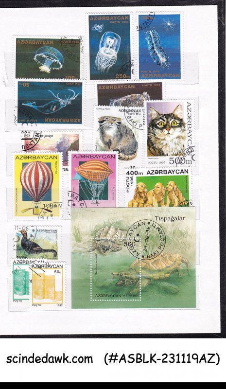 COLLECTION OF AZERBAIJAN STAMPS IN SMALL STOCK BOOK - 79 ITEMS