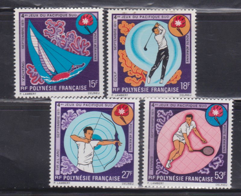 FRENCH POLYNESIA - 1971 SOUTH PACIFIC GAMES/SPORTS SET 4V MNH