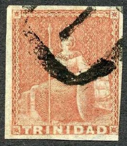 Trinidad and Tobago SG7 (1d) Brown Red Cat 70 pounds