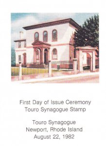 USPS 1st Day Ceremony Program #2017 Touro Synagogue Historic Preservation 1982