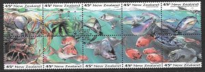 NEW ZEALAND SG1752a 1993 MARINE LIFE FINE USED 