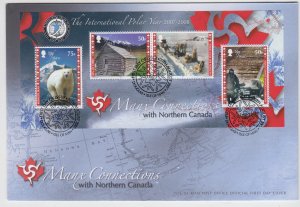 Isle of Man -  2007,  North Pole Voyage Miniature Sheet,  on FDC