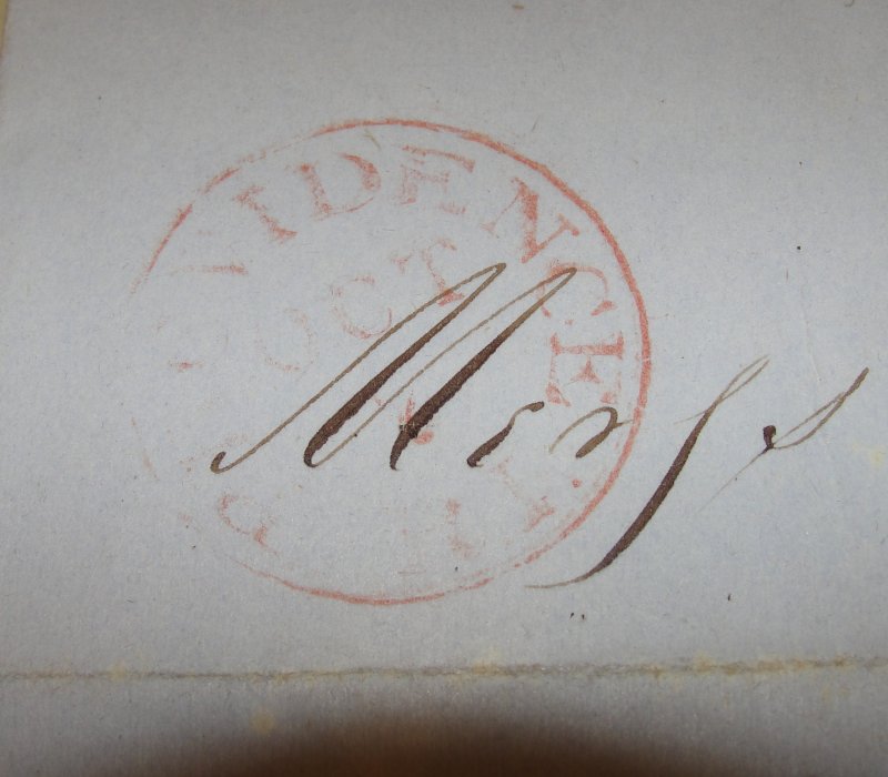 Old 1847 Hand Stamped “5” Letter – Providence, RI. to Vermont