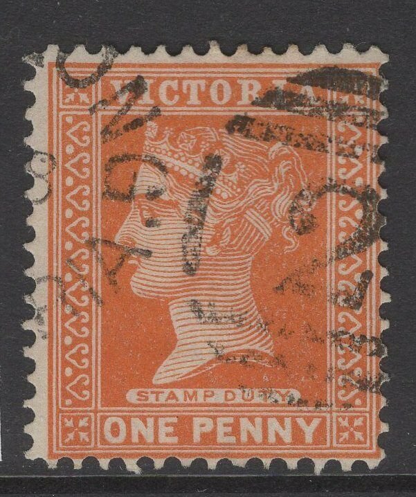 VICTORIA SG313f 1891 1d BROWNISH ORANGE USED