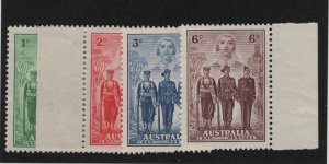 Australia Sc # 184 - 187 set VF OG mint never hinged cv $ 47 ! see pic !