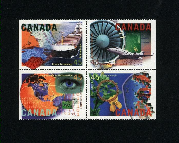 Canada #1598i Mint VF NH block 1996 PD