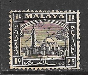 Malaya Selangor 45: 1c Mosque and Palace in Klang, used, F-VF