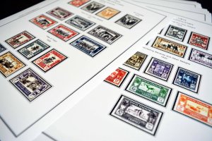 COLOR PRINTED ITALIAN LIBYA 1912-1942 STAMP ALBUM PAGES (24 illustrated pages)