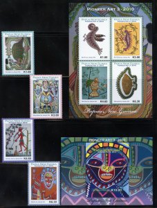 Papua New Guinea 1431-36 MNH,  Pioneer Art 3 Set from 2010.