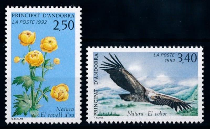 [69602] French Andorra 1992 Flora Flowers Bird Vulture  MNH