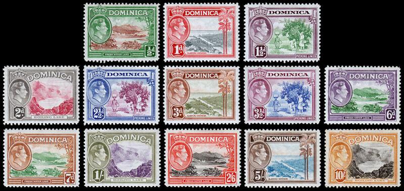 Dominica Scott 97-106, 108-110 (1938-47) Mint H F-VF CV $34.60 M