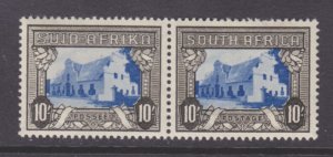 South Africa Sc 67 MLH. 1939 10sh Groot Constantia Bi-Lingual Pair, Perf Seps