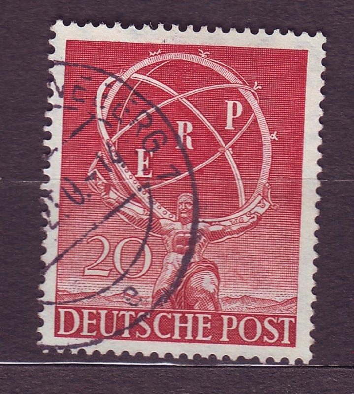 J23177 JLstamps 1950 berlin germany set of 1 used #9n68 staue of atlas