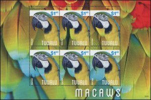 Tuvalu 2014 Sc 1294 - Birds Macaw parrot CV $15.50