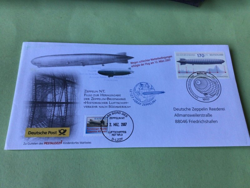 Germany Zeppelin Airship  Cancel  Stamps Cover Ref 52287