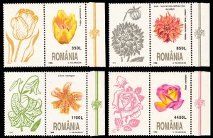 Romania 1998 Flowers Scott #4255-4258 Mint Never Hinged