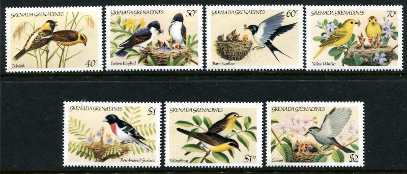 Grenada Grenadin 590-6 MNH Birds 1984 Bobolink Eastern kingfisher Swallow x11326