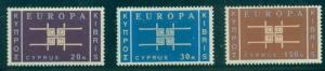 CYPRUS #229-31 Complete set, Europa, og, NH, Vf, Scott $54.75