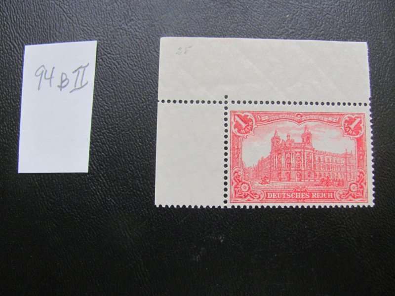 GERMANY 1915 MNH  MI.NR. 94Bll GERMAN EMPIRE CORNER MARGIN SINGLE