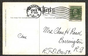 USA #352 COIL STAMP BROCKTON MASSACHUSETTS AVIATION FAIR POSTCARD 1910