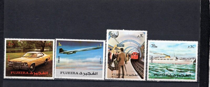 FUJEIRA 1973 TRANSPORTATION SET OF 4 STAMPS MNH