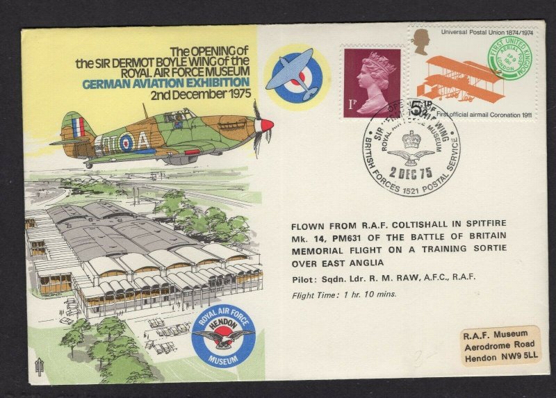 GB 1975 RAF flown commemorative cover - German Aviation Exhibition