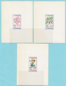 Cameroun Sc C119-C121 MNH. 1969 Flower Show de Luxe Proofs