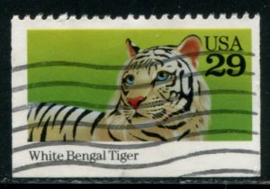 2709 US 29c Wild Animals - White Bengal Tiger bklt sgl, used