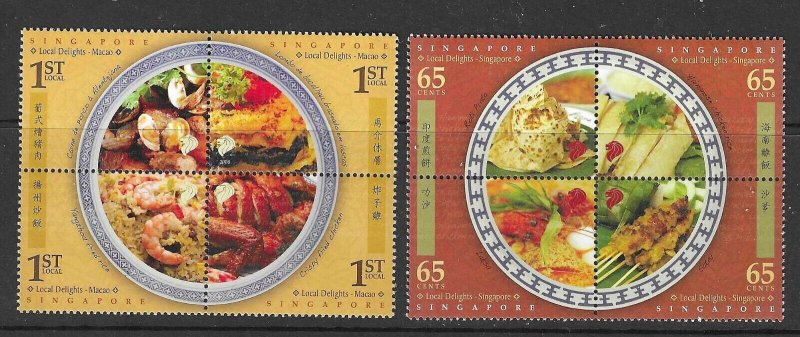 SINGAPORE SG1781/8 2008 LOCAL DELIGHTS  MNH