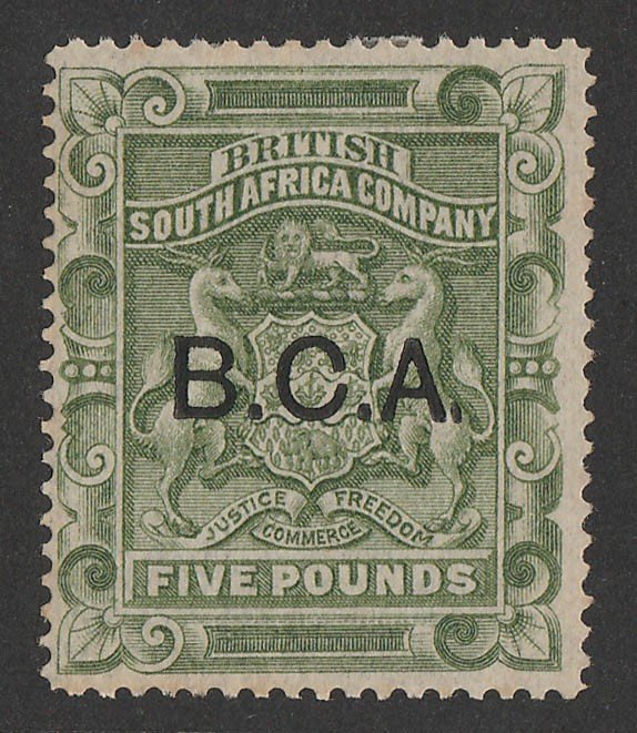 BRITISH CENTRAL AFRICA : 1891 BCA on Arms £5. RARE GENUINE!