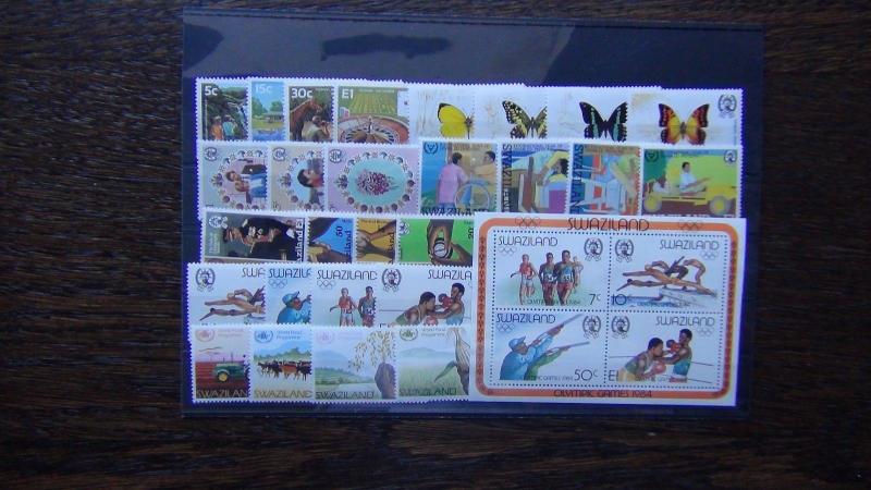 Swaziland 1981 - 1984 sets Tourism Wedding Butterflies Olympics M/S Food MNH