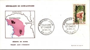 Ivory Coast 1963 FDC - Tourism and Hunting - Abidjan - F65301