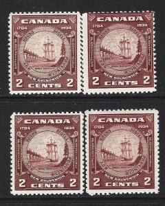 CANADA - #210 - 2c NEW BRUNSWICK SEAL MINT STAMPS LOT MNH