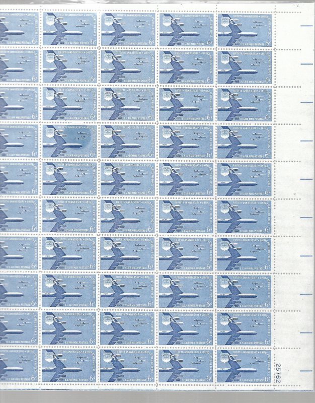 united States C49  sheet MNH 1957 B-52 Stratofortress and F-104 Starfighters