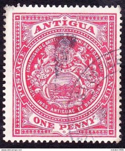 ANTIGUA 1909 KEDVII 1d Red ARMS SG43 Used