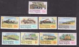 St Kitts-Nevis-Sc#o1-o9- id8-unused NH official set-1980-please note that #o3-o5