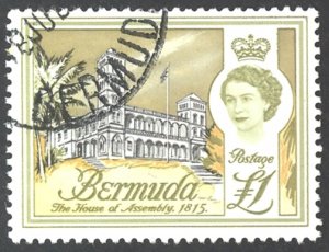 Bermuda Sc# 191 Used 1962-1965 £1 House of Assembly