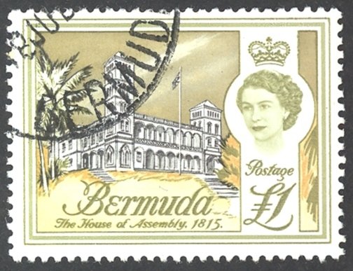 Bermuda Sc# 191 Used 1962-1965 £1 House of Assembly