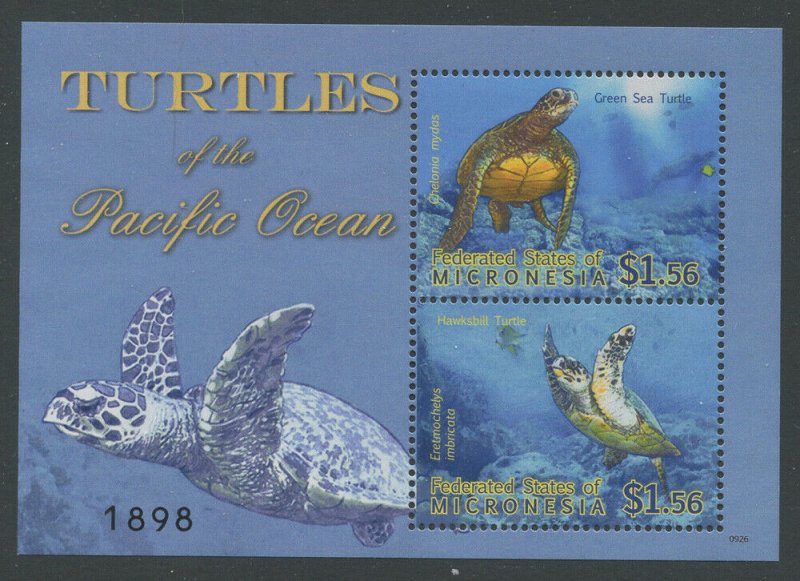 Micronesia 2009 Turtles S/S Sc# 854 NH