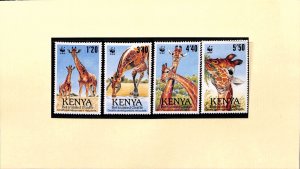 Kenya WWF World Wild Fund for Nature MNH stamps Reticulated Giraffe