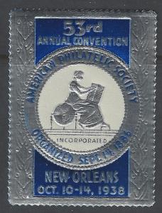 1938 American Philatelic Society 53rd Convention, New Orleans Ad Stamp (AX55)