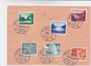 switzerland 1956 multi cancel  official stamps card  r19691