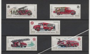 Russia 1985 Fire Engines sg.5608-12 set of 5 MNH